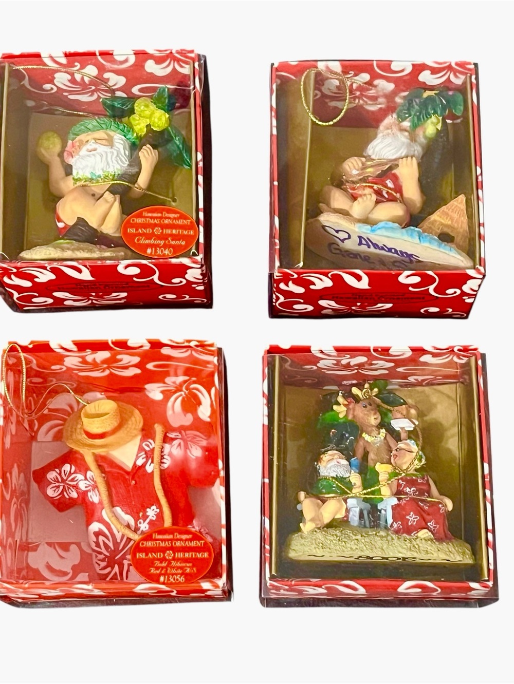 Island Heritage Hand Painted Christmas Ornaments(4)